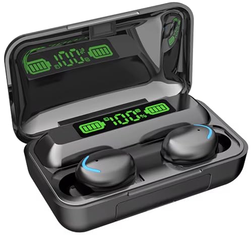 PRO Touch Wireless Earbuds LED Compatible with LG Stylo 4/Stylo 4 Plus/Stylo 4+/Stylo 5/Stylo 5+ IPX4 2,000mah PowerBank 24h Plus Water/Sweatproof/9D Noise Reduction & Quad Mic (Black)