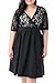 Nemidor Women's Half Sleeves V-Neckline Lace Top Plus Size Cocktail Party Swing Dress (Black, 20W)