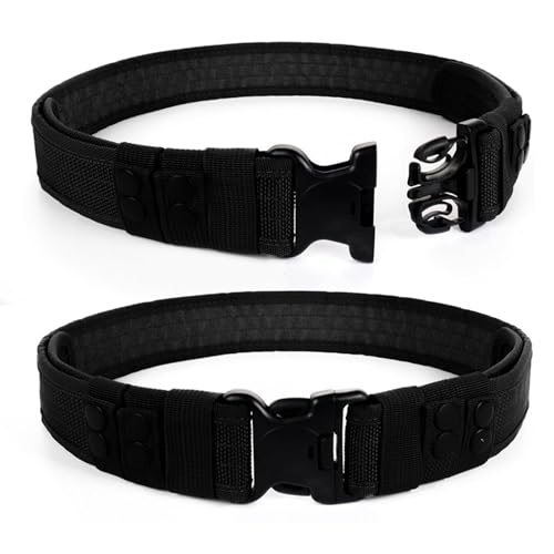 LUUFAN Military Tactical Belt Security Gear Einstellbare Heavy Duty Gürtel mit Schnellverschluss für Outdoor-Aktivität (Schwarz)