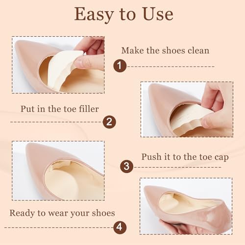 4 pares de rellenos para zapatos ajustables de espuma miniatura 6