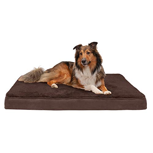 Furhaven Pet Dog Bed | Deluxe Memory Foam Mat Snuggle Terry & Suede