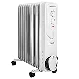 【Portátil & Práctico】Su peso de 8.9 kg, 4 ruedas con giro de 360 grados hacen que este radiador se traslade fácilmente Cuando no esté en uso el cable se recoge en el hueco diseñado para ello.