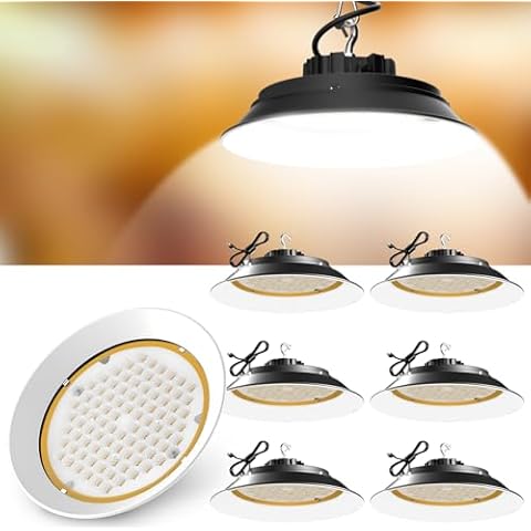 Lightdot 250W LED High Bay Light 5000K 37500LM High Bay LED Lights with Reflector (The Most Advanced Heat Dissipation Method by Large-Area 5mm Pure Aluminum)-6Pack Cover