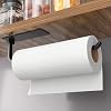 Portarrollos de papel toalla debajo del gabinete, autoadhesivo o con perforación, negro mate | Dispensador de rollos de cocina | Montaje debajo del gabinete o en pared | Aluminio mejorado | Más ligero pero más resistente que el acero inoxidable 2