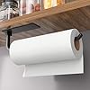 Paper Towel Holder – Self-Adhesive or Drilling, Matte Black, Upgraded Aluminum Kitchen Roll Dispenser Under Cabinet, Lighter but Stronger Than Stainless Steel!