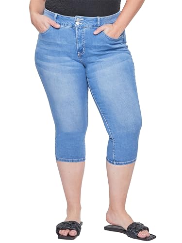 Royalty For Me Womens Women´s Plus High-Rise 2 Button Capri