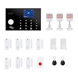WiFi and 4G GSM (2nd GEN) Home Security Alarm System, Door/Window Sensor (x7) 3 Motion Detector with Smart Life and Tuya App Alert, Works with Google Assistant and Alexa (WIFI-GSM-4G)