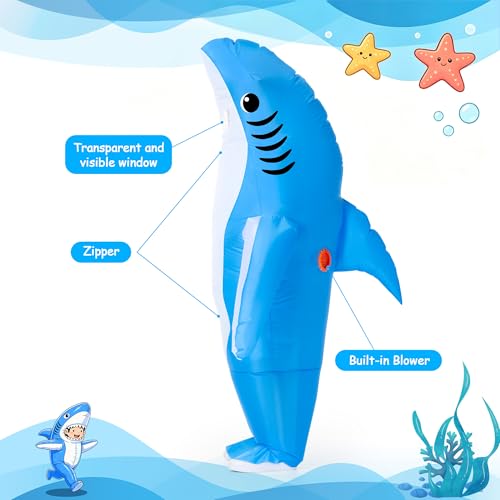 Disfraz inflable de tiburón para niños miniatura 3