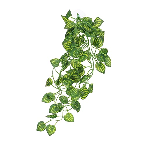 GRIRIW Landscaping Plants Turtle Plants Crested Gecko Frog Terrarium Decor Climbing Terrarium Plant Reptile Silk Plant Leaves Snake Tank Plastic Container Fake Vine Plants Ornaments Crawl