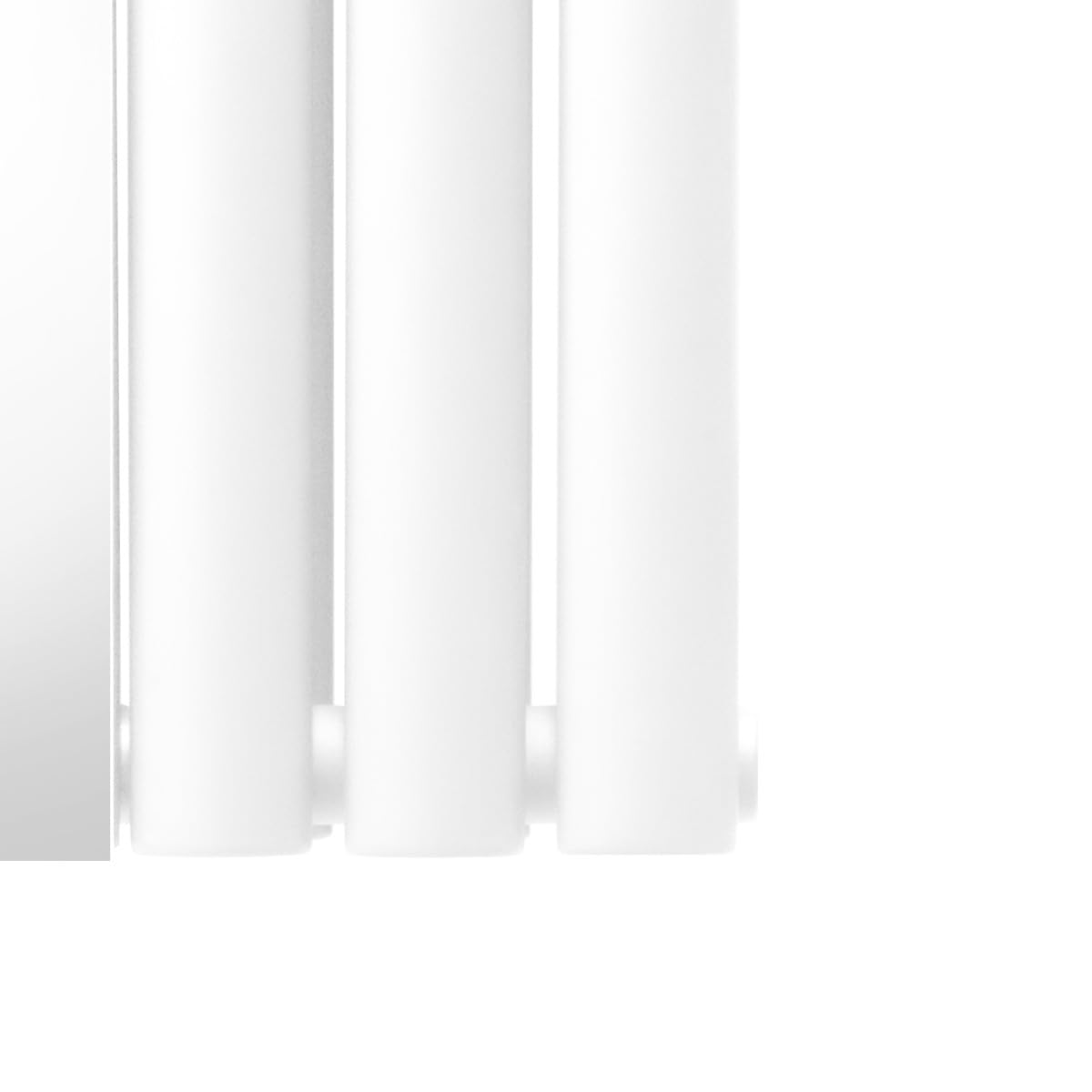 Radiador de Columna Ovalada con Espejo| 1800 mm x 380 mm | Blanco | Acero Premium | Cepillo de Limpieza y Kit de Fijación GRATIS | Calefactor, Estufa, calefacción Central Radiador de Pared