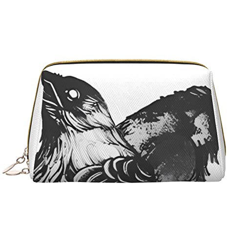 Trousse de maquillage pour femme grand format en cuir PU blanc et étanche Ravens