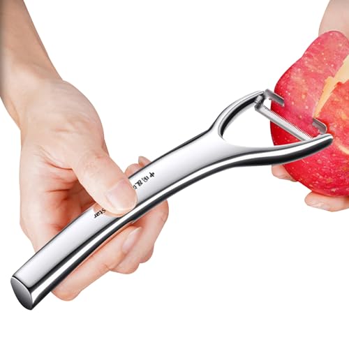 Pelador de verduras de acero inoxidable, alfileres vegetarianos para la cocina | Peeler de verduras de frutas - Slicer de calabacín ergonómico multifuncional para la preparación de