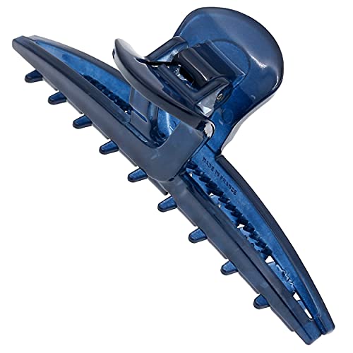 Camila Paris CP3226 Narrow Claw Clip, 4", Blue — French-Made Strong Hold
