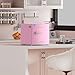 Upstreman 1.7 Cu.Ft Retro Mini Fridge, Low Noise, Energy Saving, Adjustable Thermostat, Single Door, Side Bottle Opener, Metal Handle, Compact Refrigerator for Office, Bedroom, Dorm-FR17 PRO (Pink)