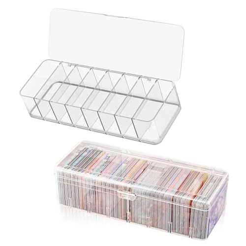 BUERPINKING Karteikarten Box 2 Stück, Karteikartenbox 24,8 x 10 x 7,5 cm Karteikasten Din A8 mit Abnehmbaren Trennbretter, Deckel für bis zu 700 Karten für Lernkarten, Visitenkarten