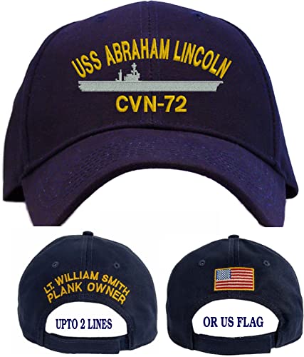 Gorra bordada personalizada USS Abraham Lincoln CVN-72 miniatura 1