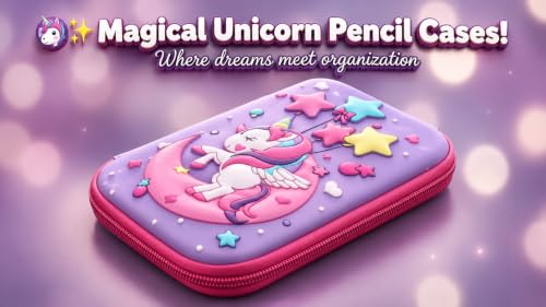 Image of Umadiya Premium Eva 3D Cover Large Capacity Pencil Case Compartments, School Pouch Stylish Pen Holder (Pink Unicorn)