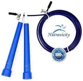 Nutravicity Jump Rope Speed Cable Adjustable Best for CrossFit Training, Boxing, MMA, Double Unders, Exercise