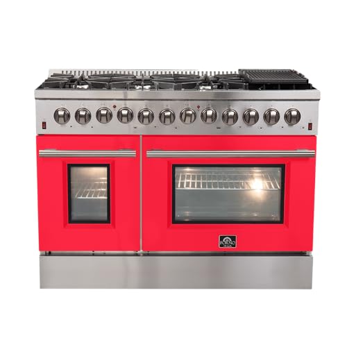 Forno Galiano 48-Inch Dual Fuel Range in White Antique