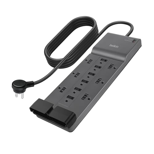 Belkin 12-Outlet Surge Protector Power Strip w/ 12 AC Outlets & 8ft Flat Plug, UL-listed Heavy-Duty...