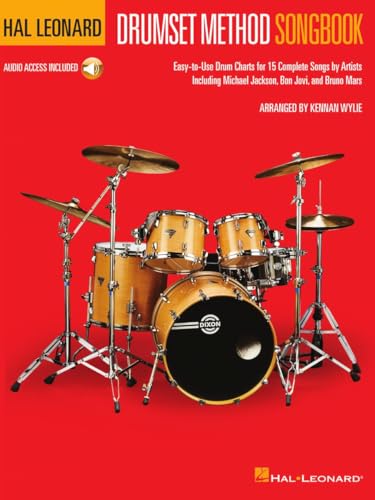 Hal Leonard Drumset Method Songbook: Easy-to-Use Drum Charts for 15 Complete Songs | Kennan Wylie Drumset Songbook for Beginner to Intermediate Drummers with Online Audio Play-Along Tracks