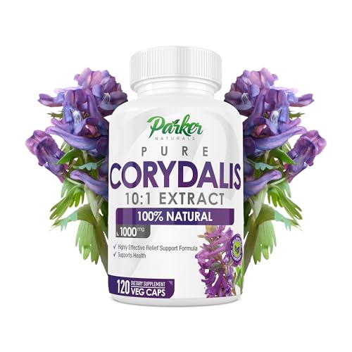 Pure Corydalis Root Extract Capsule - 1000mg Strength 10:1 Corydalis Yanhusuo Extract Natural Relief Long Lasting 100% Vegetarian 60 Servings 120 Count