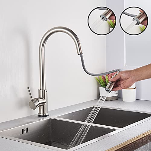 Mitigeur noir tactile de cuisine LiChA robuste à deux modes de jet d'eau
