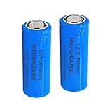 Pilas Recargables 3.7V, 5000mAh Baterías Gran Capacidad NI-MH Plat Top Bateria para Linternas LED, Linterna Frontal, Dispositivos Electrónicos, 26 x 65mm