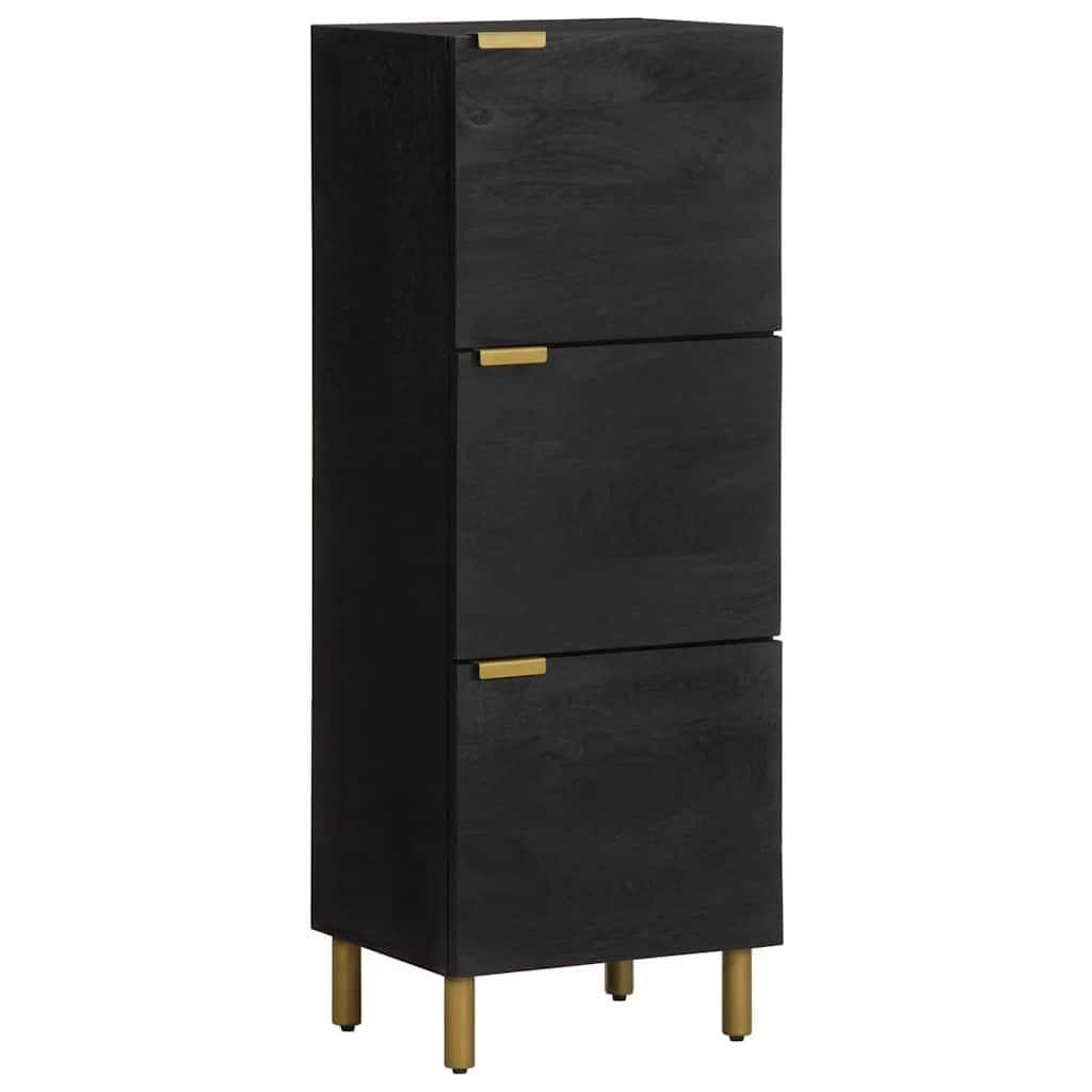 Meuble de rangement haut noir de qualité avec finitions en laiton