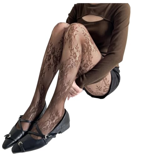 Mallas de rejilla Feng Shui con estampado floral de encaje retro 3