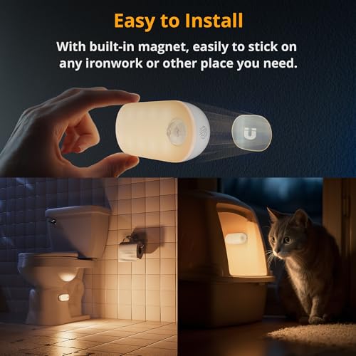 Lyridz Rechargeable Night Light with Motion Sensor, 1500mAh Battery Operated Nightlights, Stick-on LED Closet Light, 1-80LM Dimmable Brightness for Bathroom, Kitchen, Stairs, Hallway, 3 Packs by Lyridz - Image 5