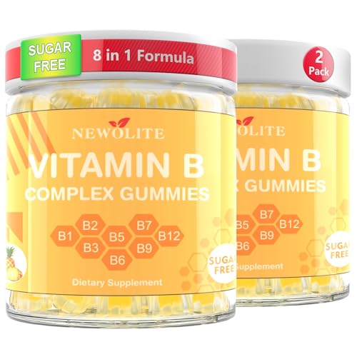 NEWOLITE 2 Pack Vitamin B Complex Gummies for Women Pineapple Flavor Daily Vitamin C...