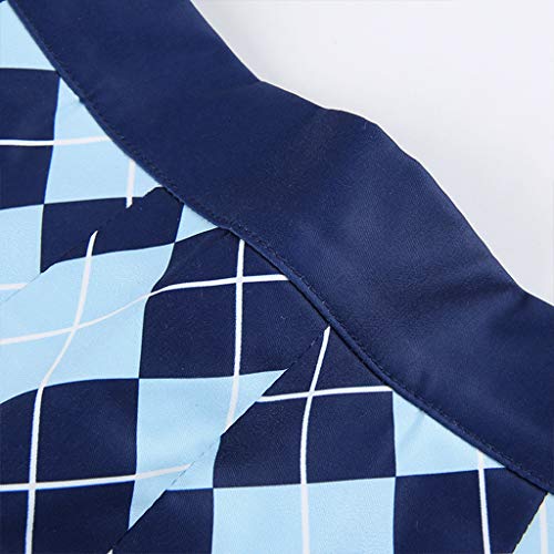 MAOSUO Saia plissada feminina azul xadrez estilo coreano cintura alta atraente para uso diário