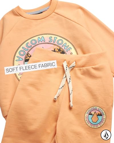 Volcom Girls Toddler Sweatsuit - 2 Piece Frech Terry Crew Neck Pullover Girls Sweatshirt and Toddler Kids Sweatpants3