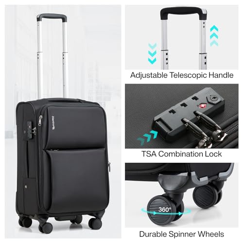Image of Hanke Large Checked Luggage, 28 Inch Suitcase with Garment Compartment