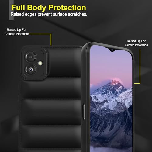 Image of Amazon Brand - Solimo Puffer Case Camera Protection Soft Back Cover for Samsung Galaxy F14 5G - Black