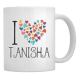 Teeburon I love Tanisha colorful hearts Mug