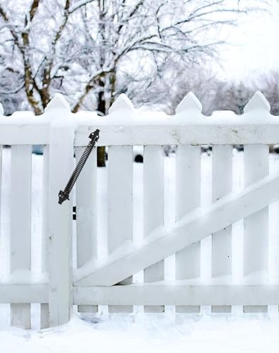 QWORK® Automatischer Türschließer, 36cm Einstellbare Zugfeder aus Kohlenstoffstahl für Gartentür, Haushaltstüren, Zäune