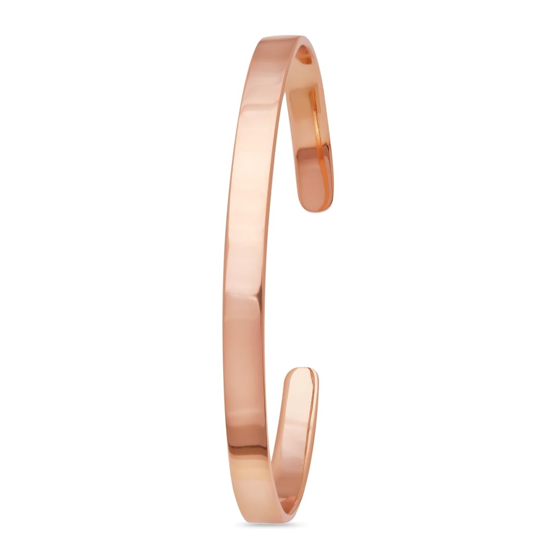 ZAVYA925 Sterling Silver Minimal Rose Gold Plating Cuff Bracelet | | Valentine Gift for Women and Girls | With Certificate of Authenticity and 925 Hallmark