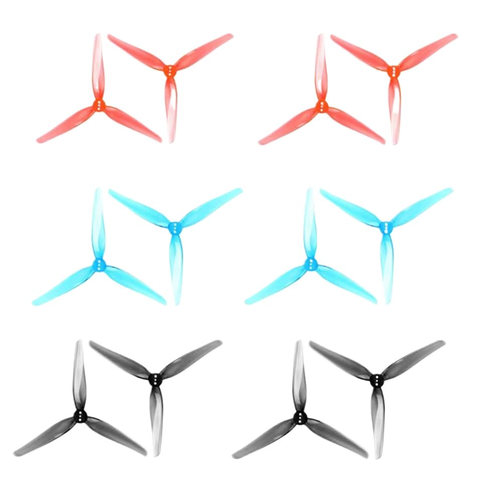6 Paar 5030 Propeller 5 Zoll 3 Blätter Kompatibel Mit XING 2005 Motor Für Nazgul FPV Toothpick Drohne Quadcopter(6Pairs Mixed Color)