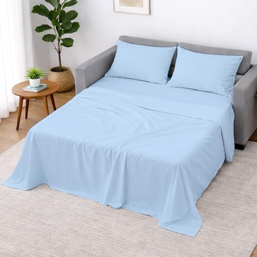 Cottington Lane Full Sleeper Sofa Sheets, Sky Blue, 4-Piece