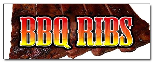 12" BBQ RIBS DECAL sticker barbque bar-b-q bbq