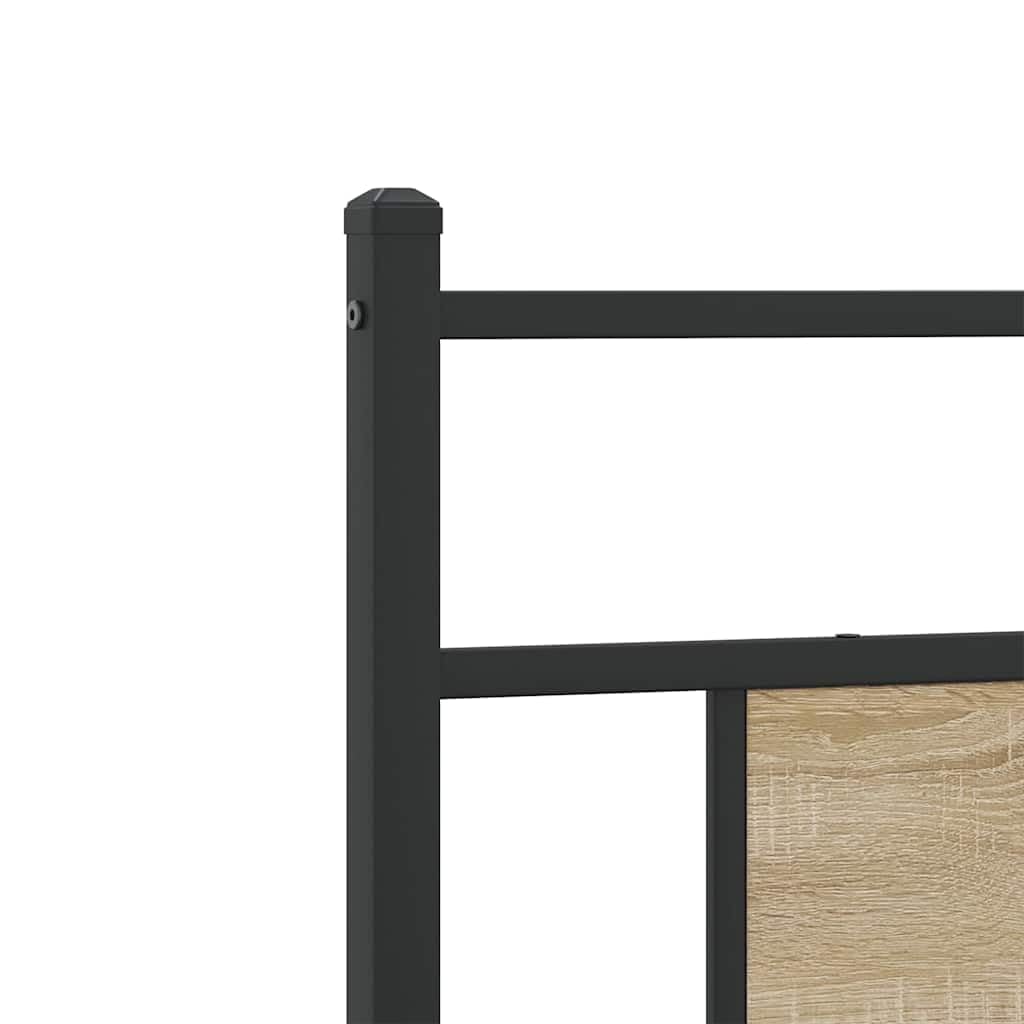 vidaXL Testiera di Ricambio Rovere Sonoma 80 cm in Legno Multistrato e Acciaio, Testata, Testata Singola, Testata per Letto Singolo, testiera Singola