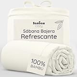 Bambaw Sábana Bajera Bambú 180x200 cm, Bolsillo 35 cm, Sabanas Fria para el Verano, Ropa de Cama Antiácaros para Cama 180, Sabanas de Bambu 180x200, Térmicas y Suaves, Certificadas Oeko-Tex® (Beige)