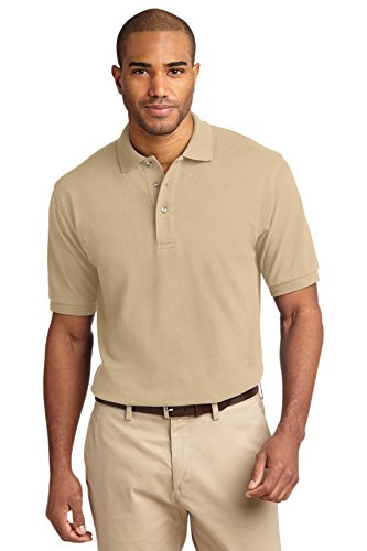 Port Authority Men's Pique Knit Polo L Stone