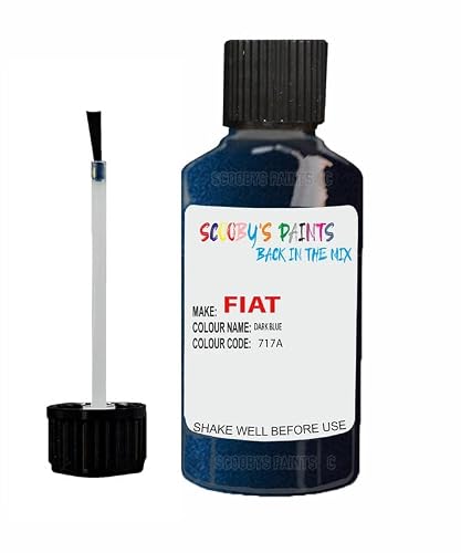 Scoobys Paints Back In The Mix Dark Blue Touch Up Paint For Fiat Tipo 717A 2016-2019 30Ml Bottle Brush Scratch Stone Chip Repair Pen