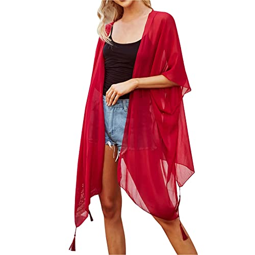 MAIGOIN - Bikini tipo caftanes de playa para mujer, traje de baño de una pieza para mujer, vestido corto, tankini bandeau, vestidos de gasa para invitados de boda, pantalones cortos para mujer, bikini