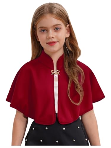 Kids Flower Girl Shawl Wrap Princess Shoulder Cape Cover up for Wedding First Communion Outfits3