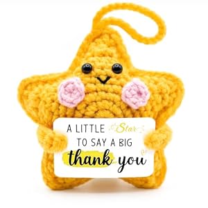 Thank You Gift, Handmade Crochet Star, Thank You Teacher Gifts for Women, Gifts for Teachers To Say Thank You, Retirement Leaving Gifts for Colleagues Women, Men Friend Nurse Mentor
