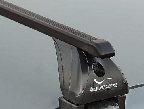 Close-up of a Green Valley roof bar end with logo